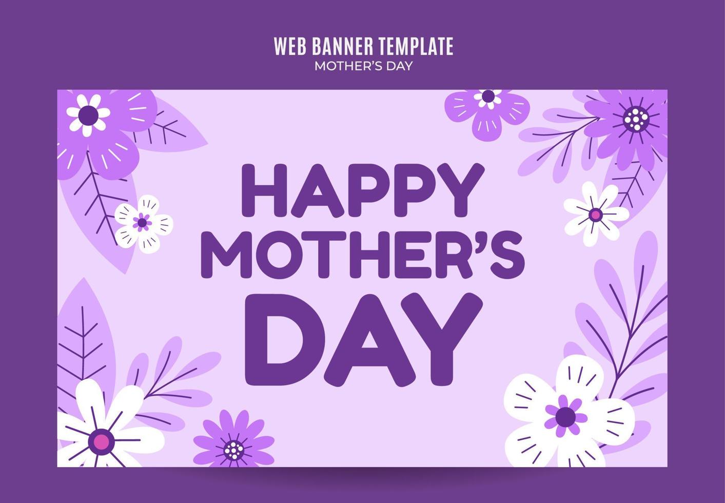 Happy Mother's Day Retro Web Banner for Social Media Poster, banner, space area and background vector