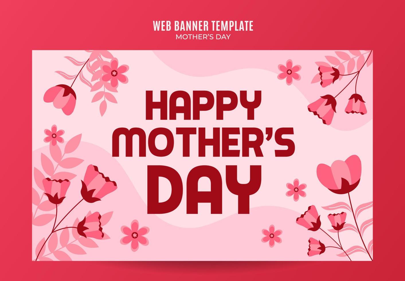 Happy Mother's Day Retro Web Banner for Social Media Poster, banner, space area and background vector