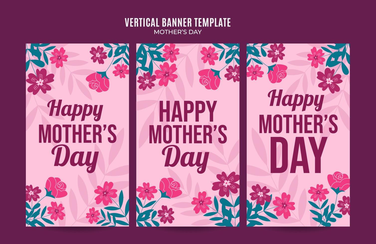 Happy Mother's Day Retro Web Banner for Social Media Vertical Poster, banner, space area and background vector