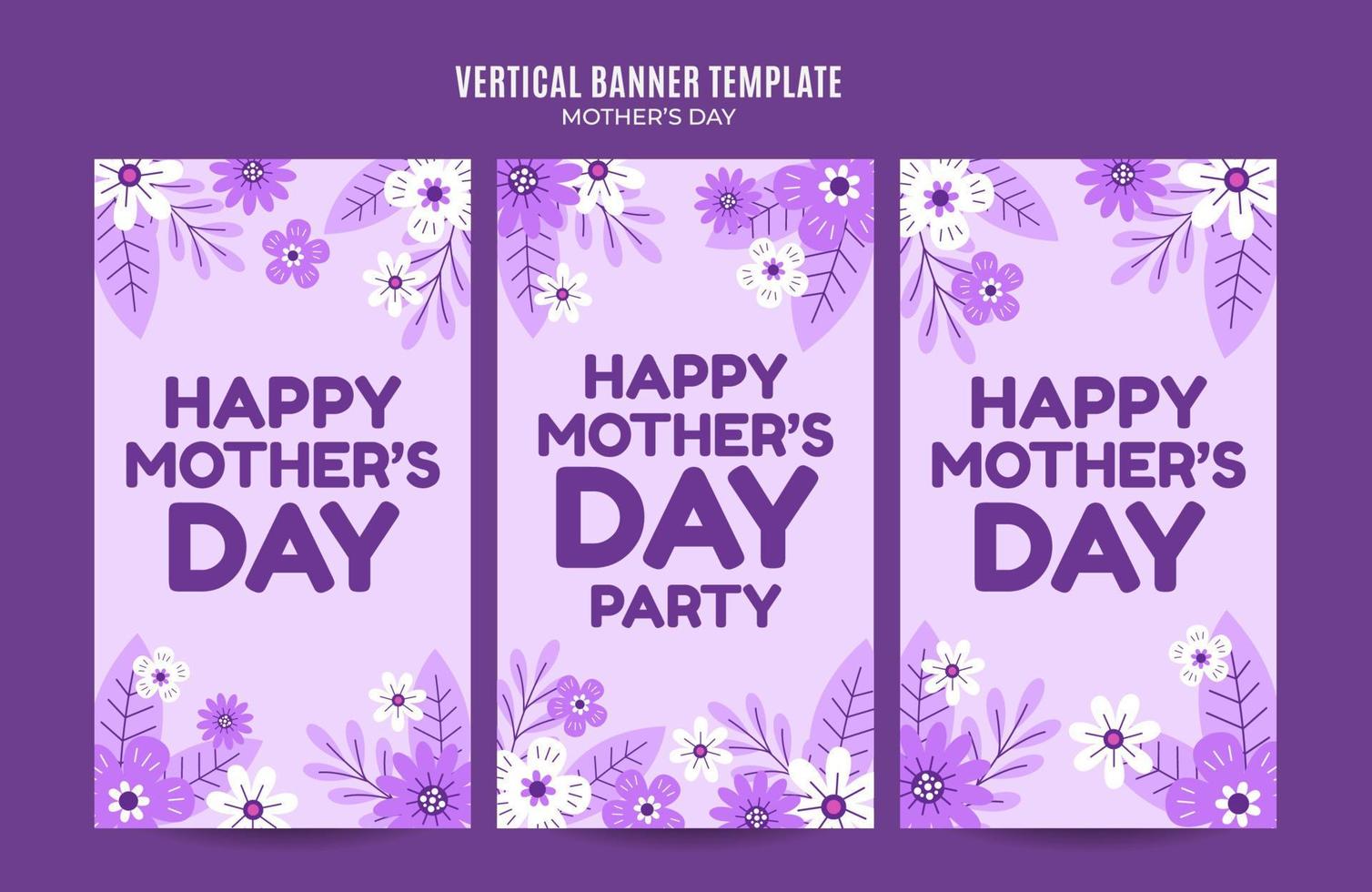 Happy Mother's Day Retro Web Banner for Social Media Vertical Poster, banner, space area and background vector