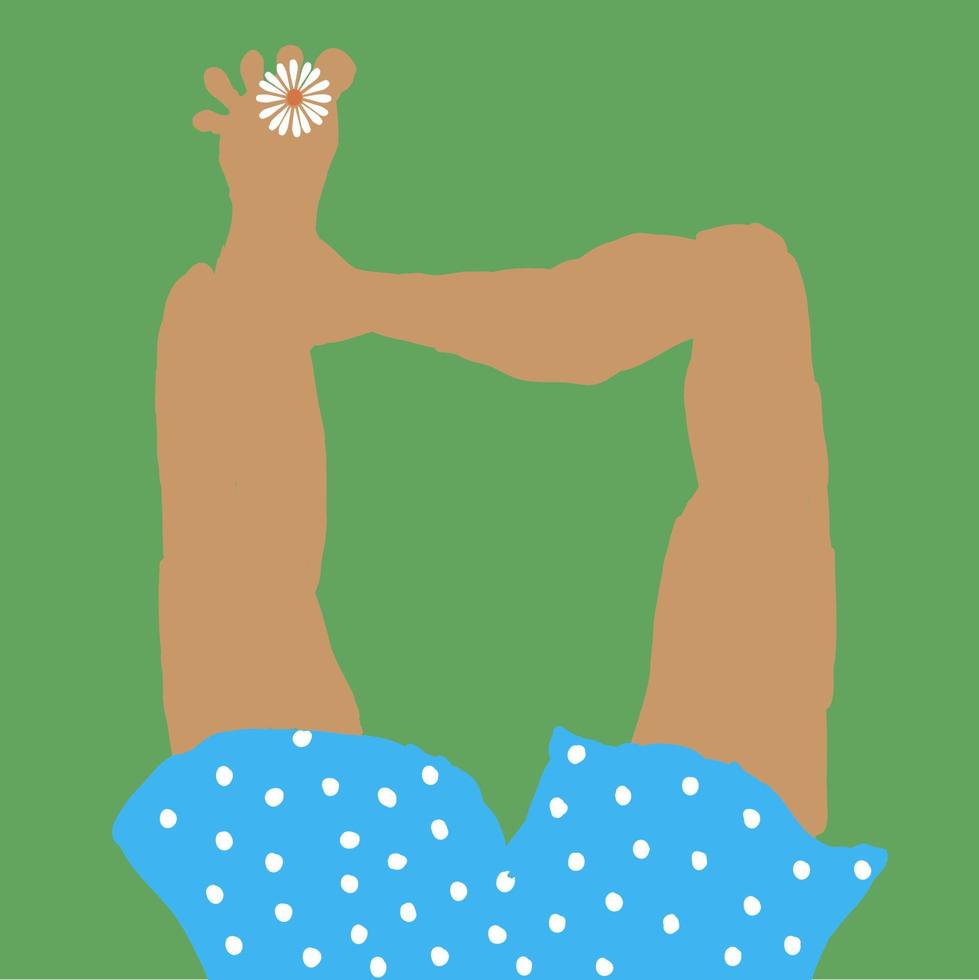 Male legs with a flower vector