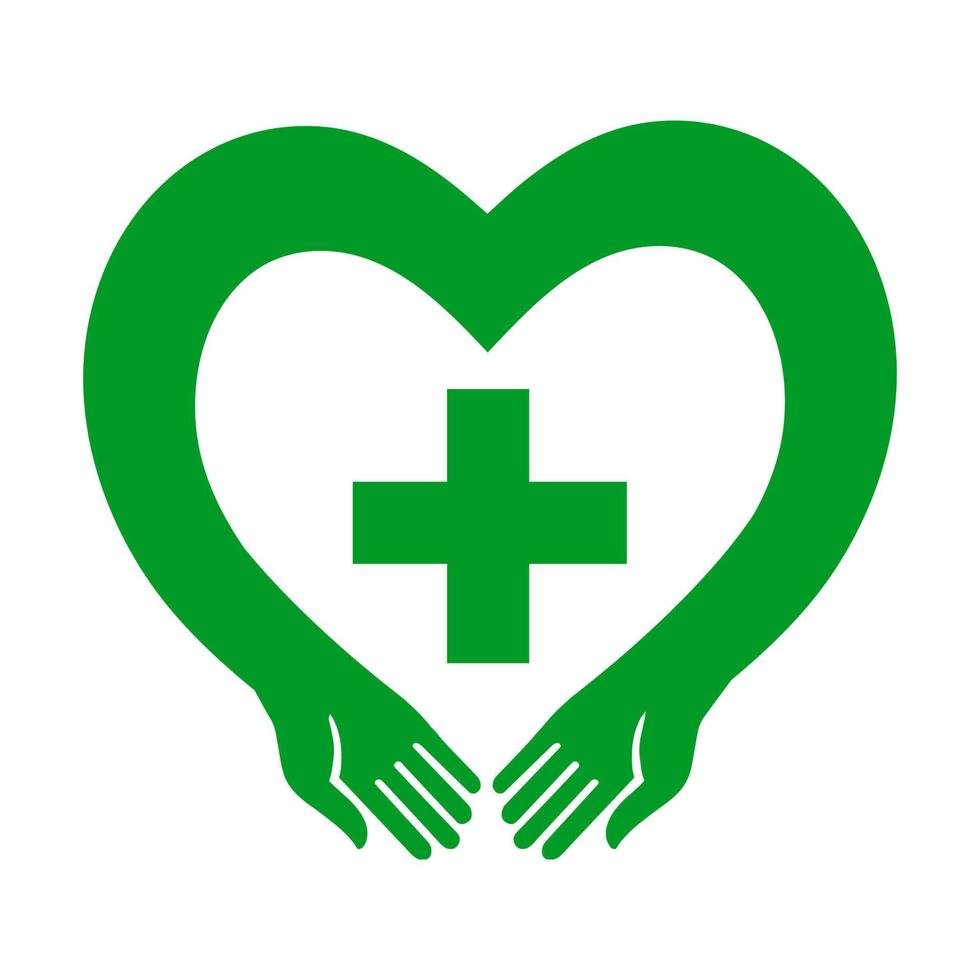 Pharmacy logo medical green cross vector icon