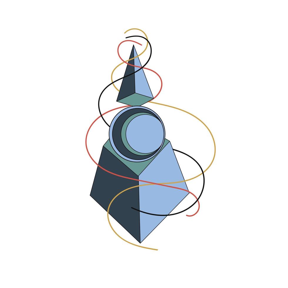 pyramid and a ball vector