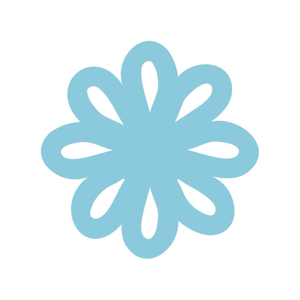 elemento decorativo de vector de flor azul simple