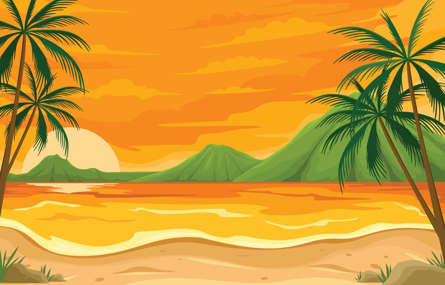 fondo de paisaje de playa vector