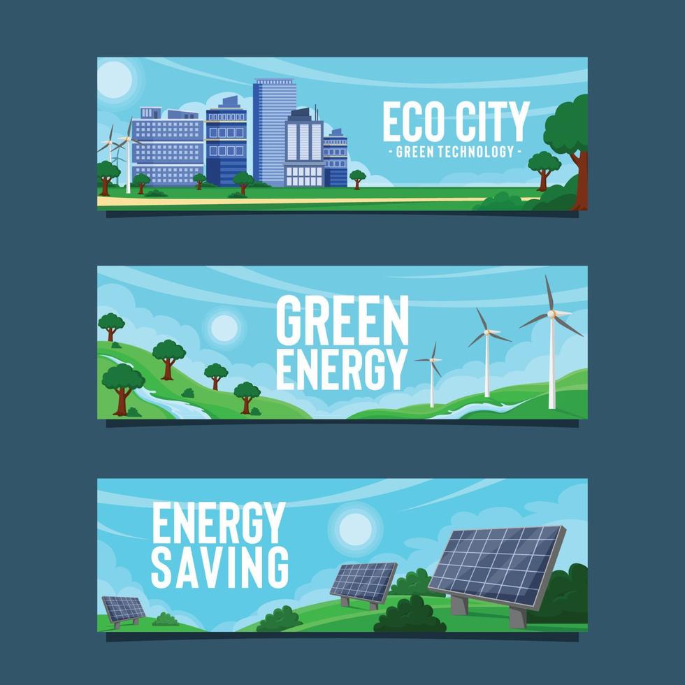 banner de tecnología ecológica verde vector