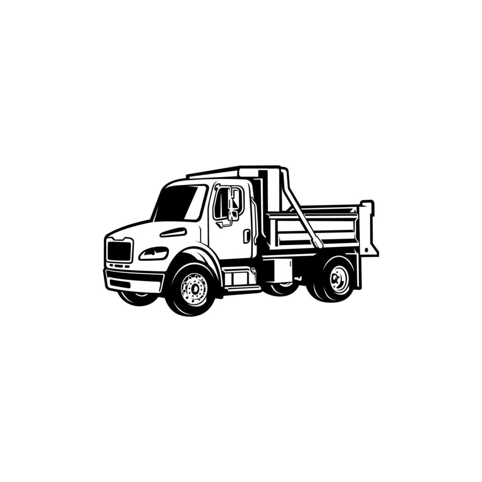 Silhouette of dump truck illustration vector