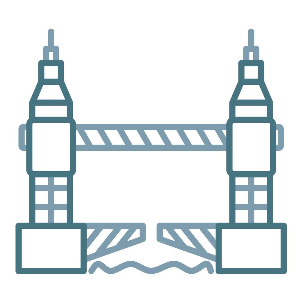 Tower Bridge Line Two Color Icon vector