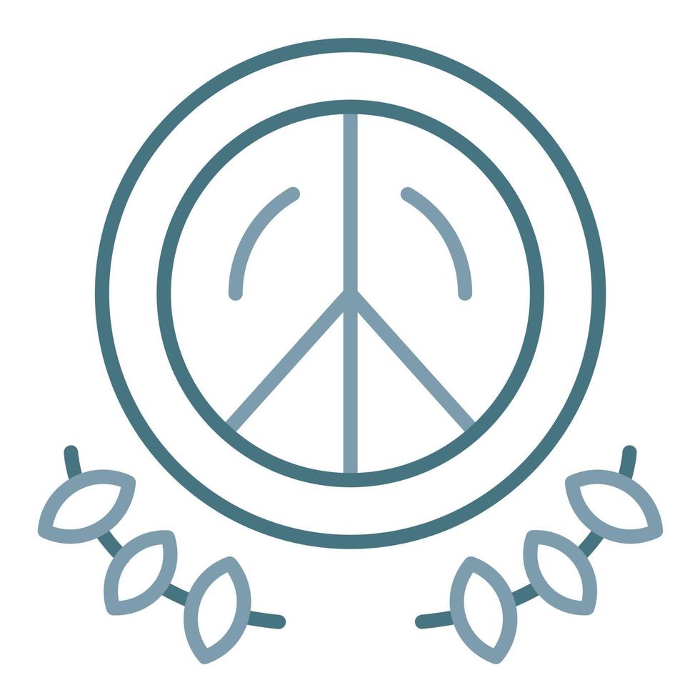 Peace Line Two Color Icon vector