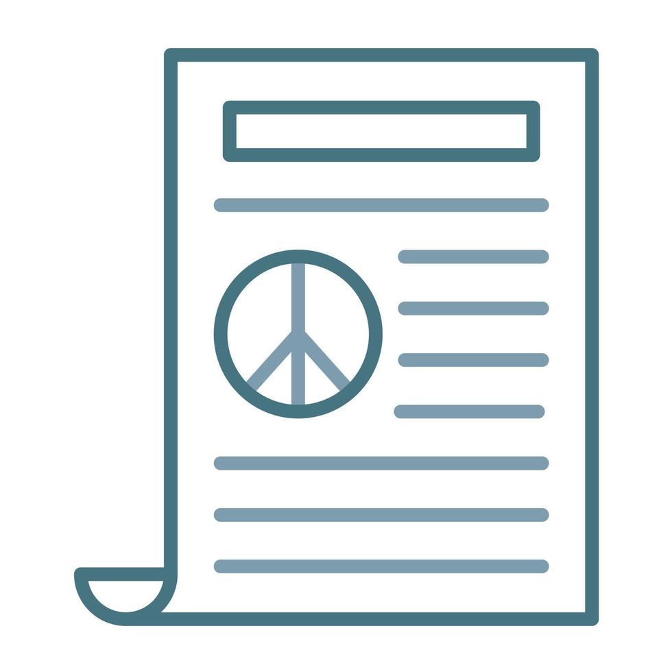icono de dos colores de la línea del tratado de paz vector
