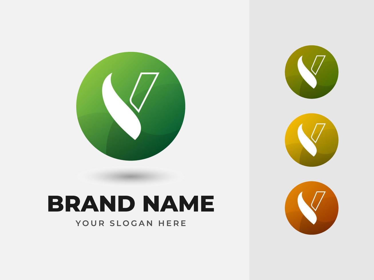 Letter Y Abstract Alphabet Natural Green Leaf Vector Logo Design