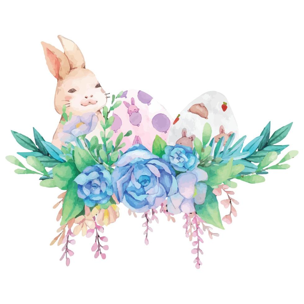 Hand drawn watercolor happy easter for design. Vector illustration.