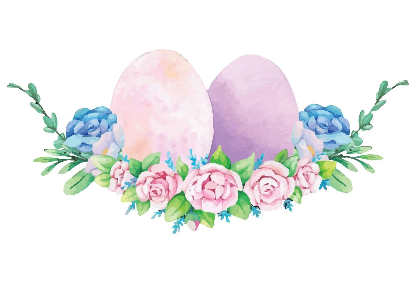 Hand drawn watercolor happy easter for design. Vector illustration.