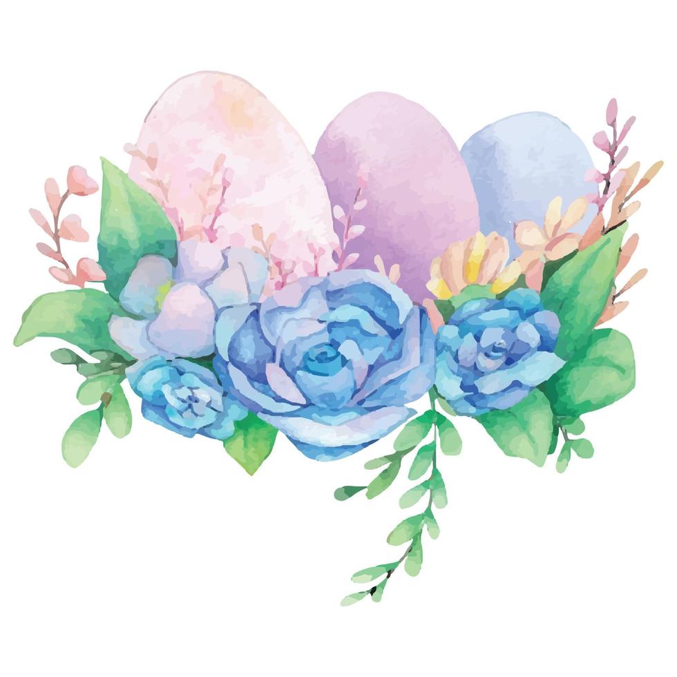 Hand drawn watercolor happy easter for design. Vector illustration.