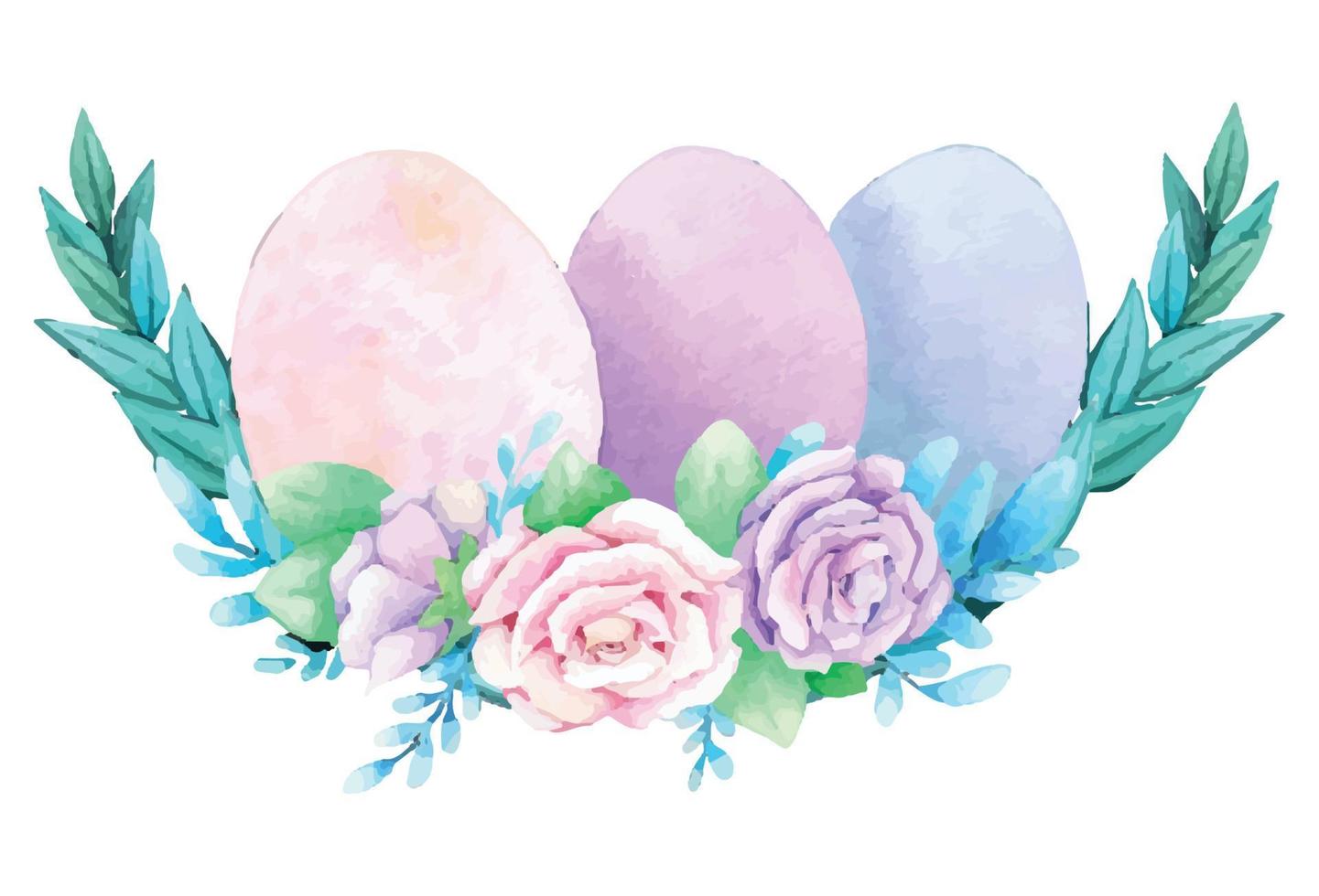 Hand drawn watercolor happy easter for design. Vector illustration.