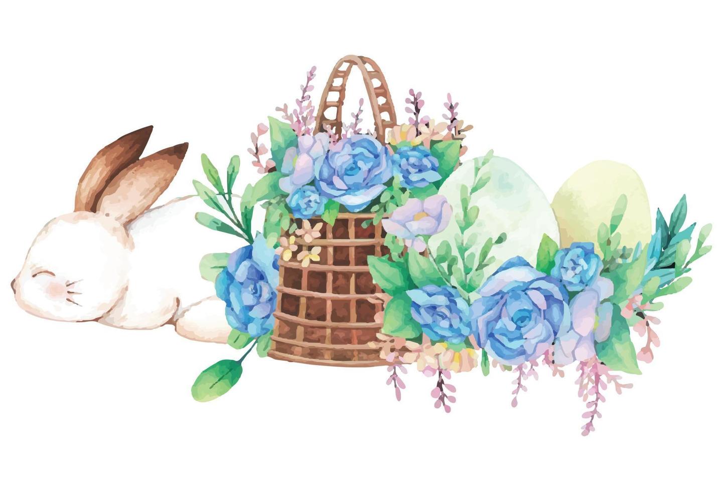 Hand drawn watercolor happy easter for design. Vector illustration.