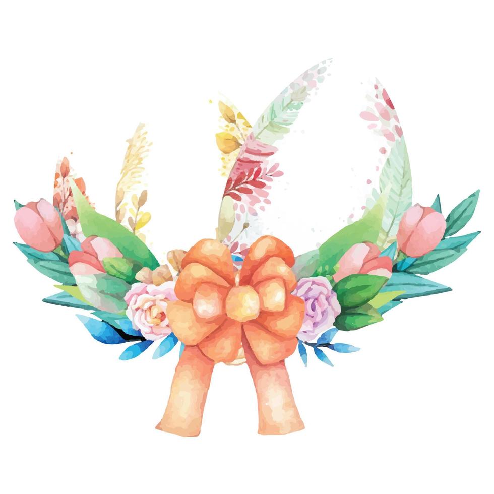 Hand drawn watercolor happy easter for design. Vector illustration.
