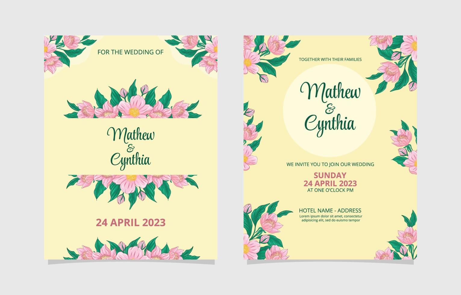 Wedding Invitation Design Set vector