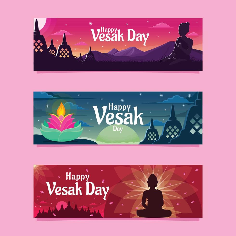 Happy Vesak Day Banner vector