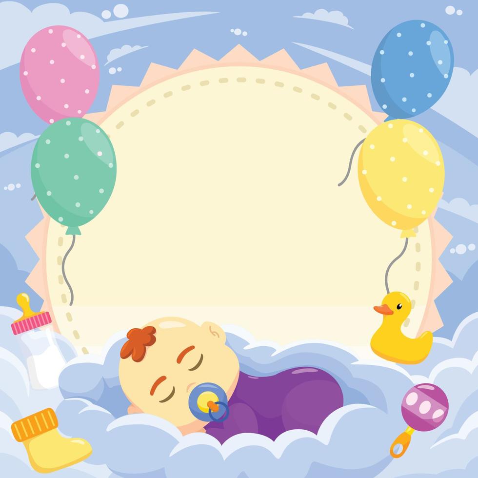 Born Day Background with Sleeping Baby vector