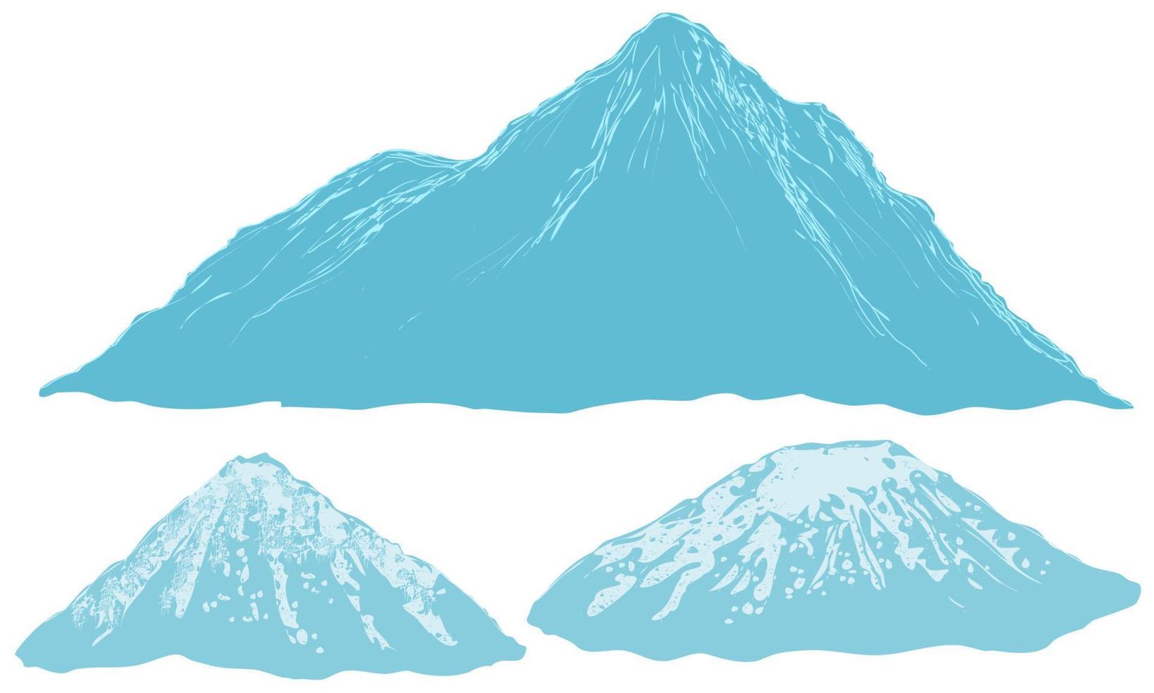 cresta de montaña de hielo azul, vector de fondo de nieve de montaña gratis