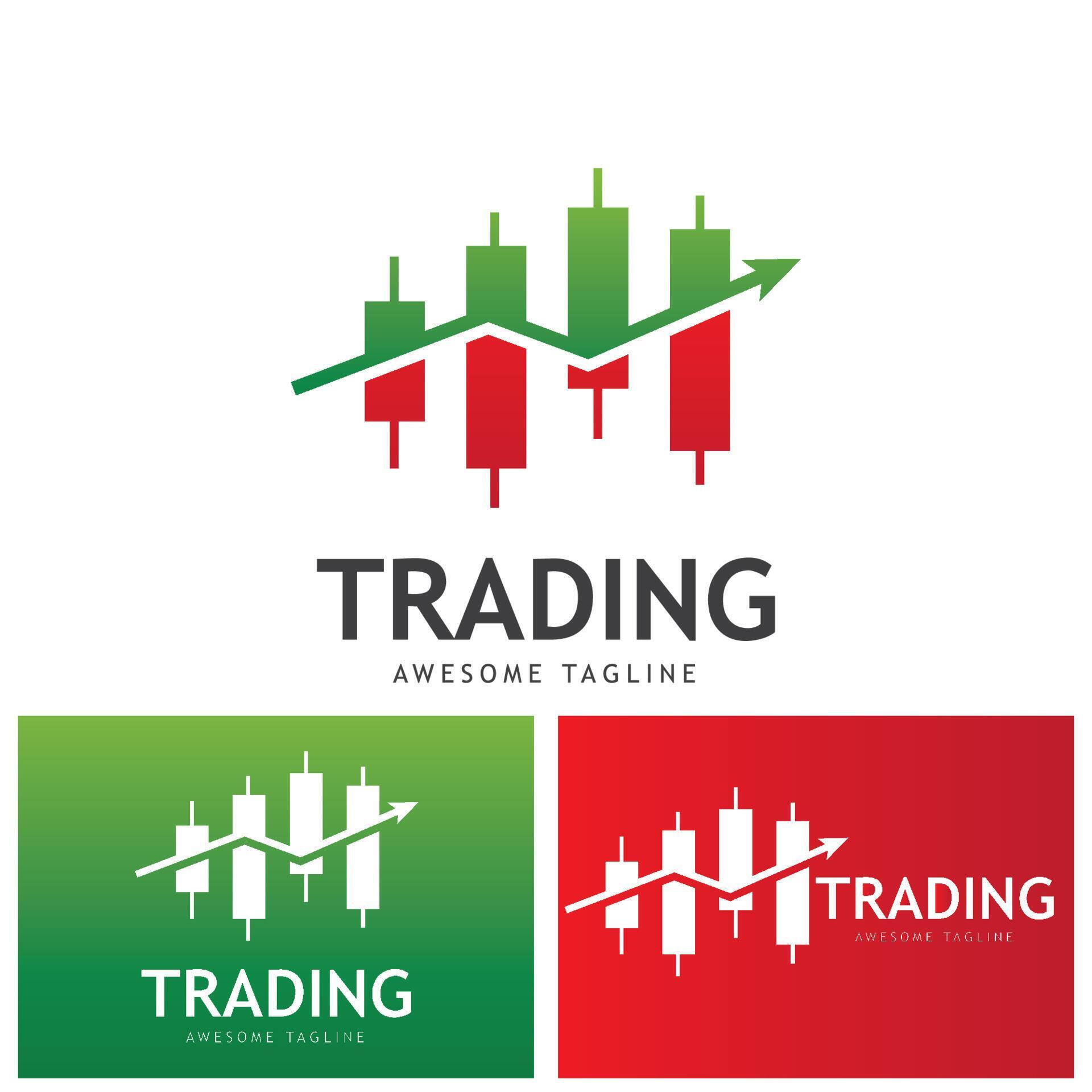 Vector logo with candlestick trading chart analyzing in forex 7075934
