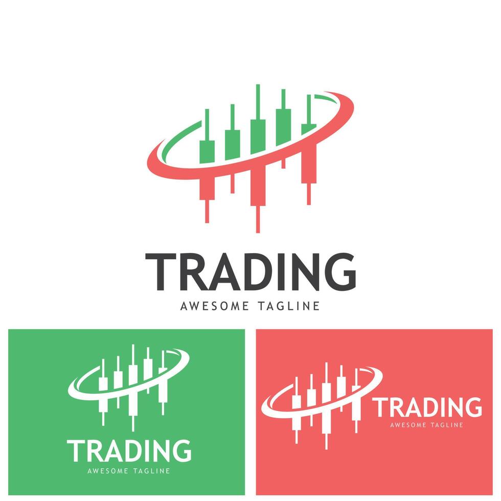 Vector logo with candlestick trading chart analyzing in forex 7075982