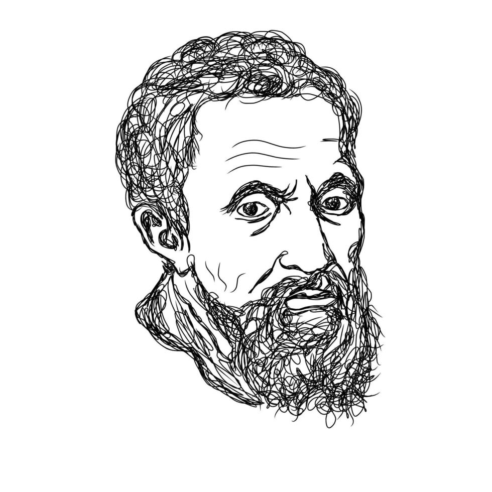 east java, indonesia - april 2022 michaelangelo scribble art illustration vector