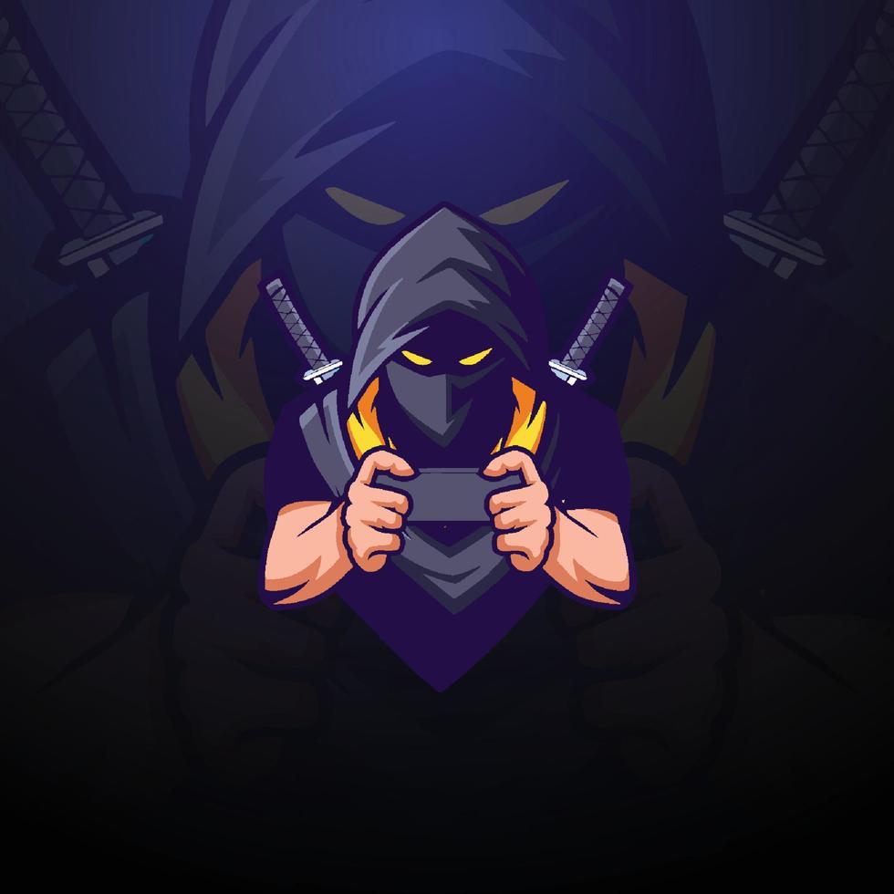 gamer mascot logo design vector illustration