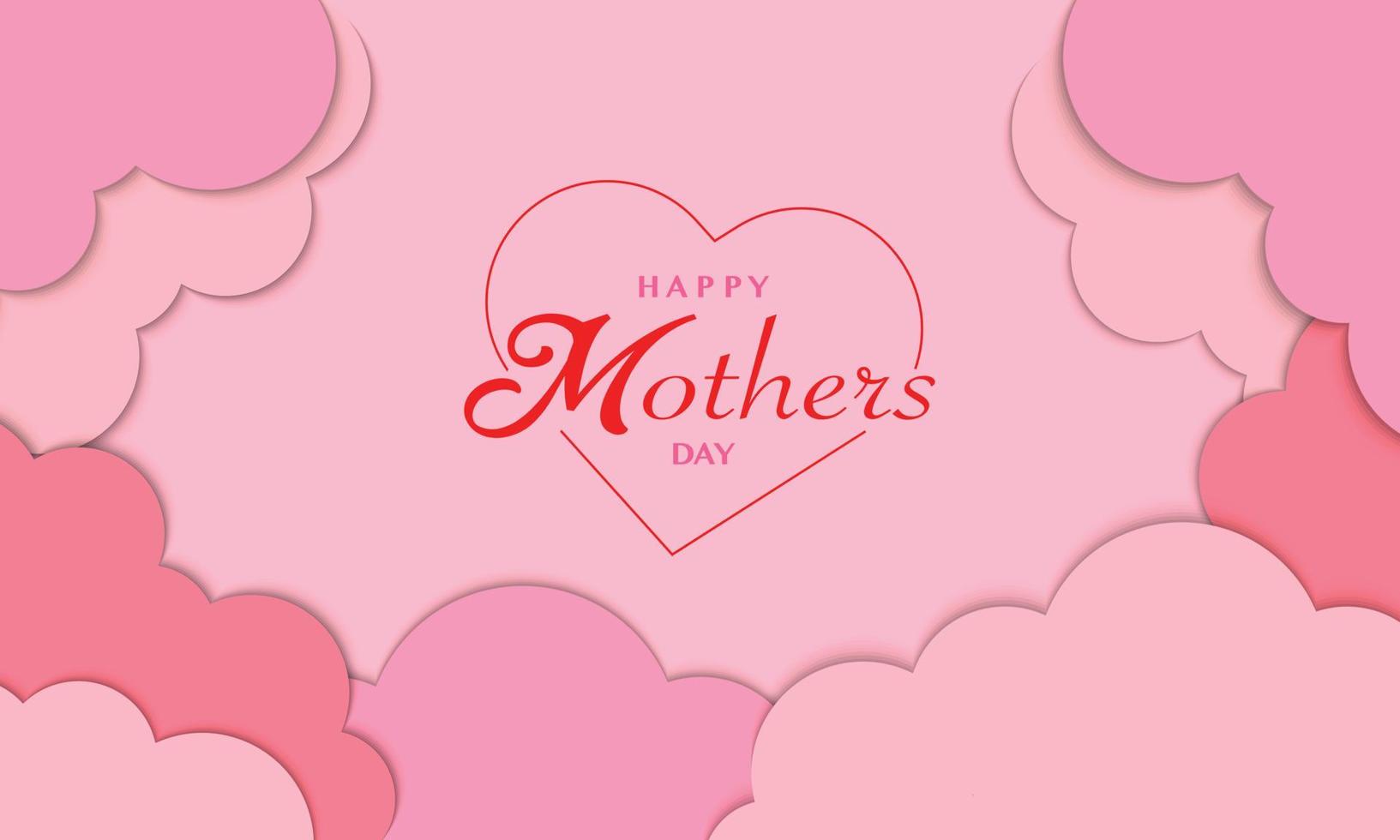 Happy Mother's Day With Cloud Template vector