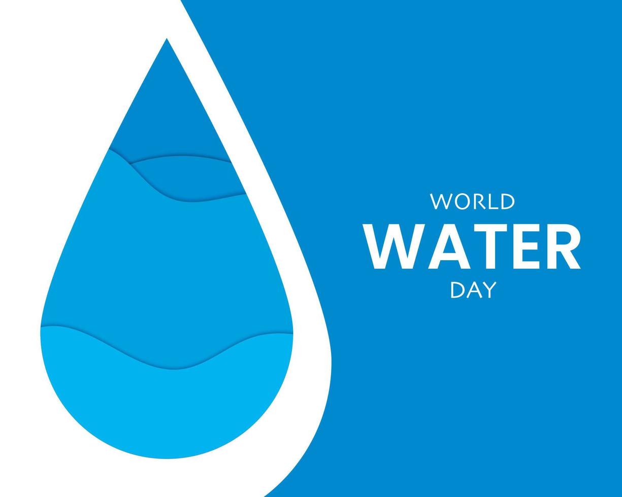 Papercut World Water Day Vector