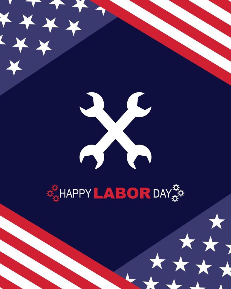 Happy Labor Day With America Flag vector