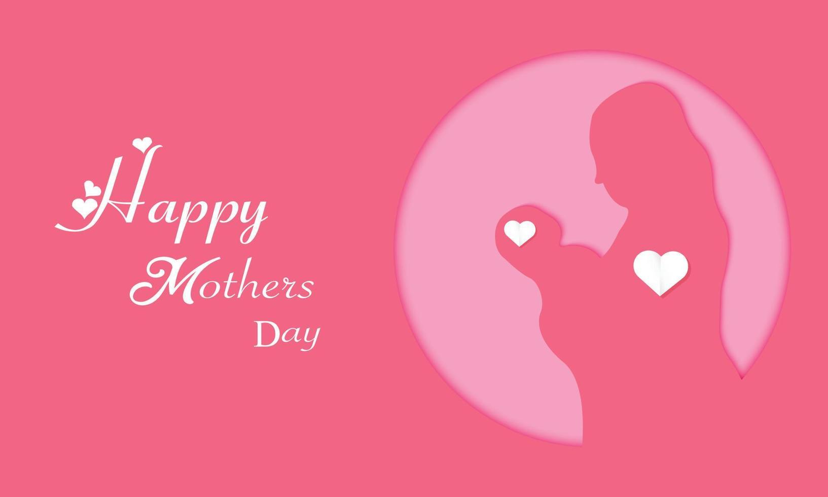Happy Mother's Day Mom And Baby Simple Template vector