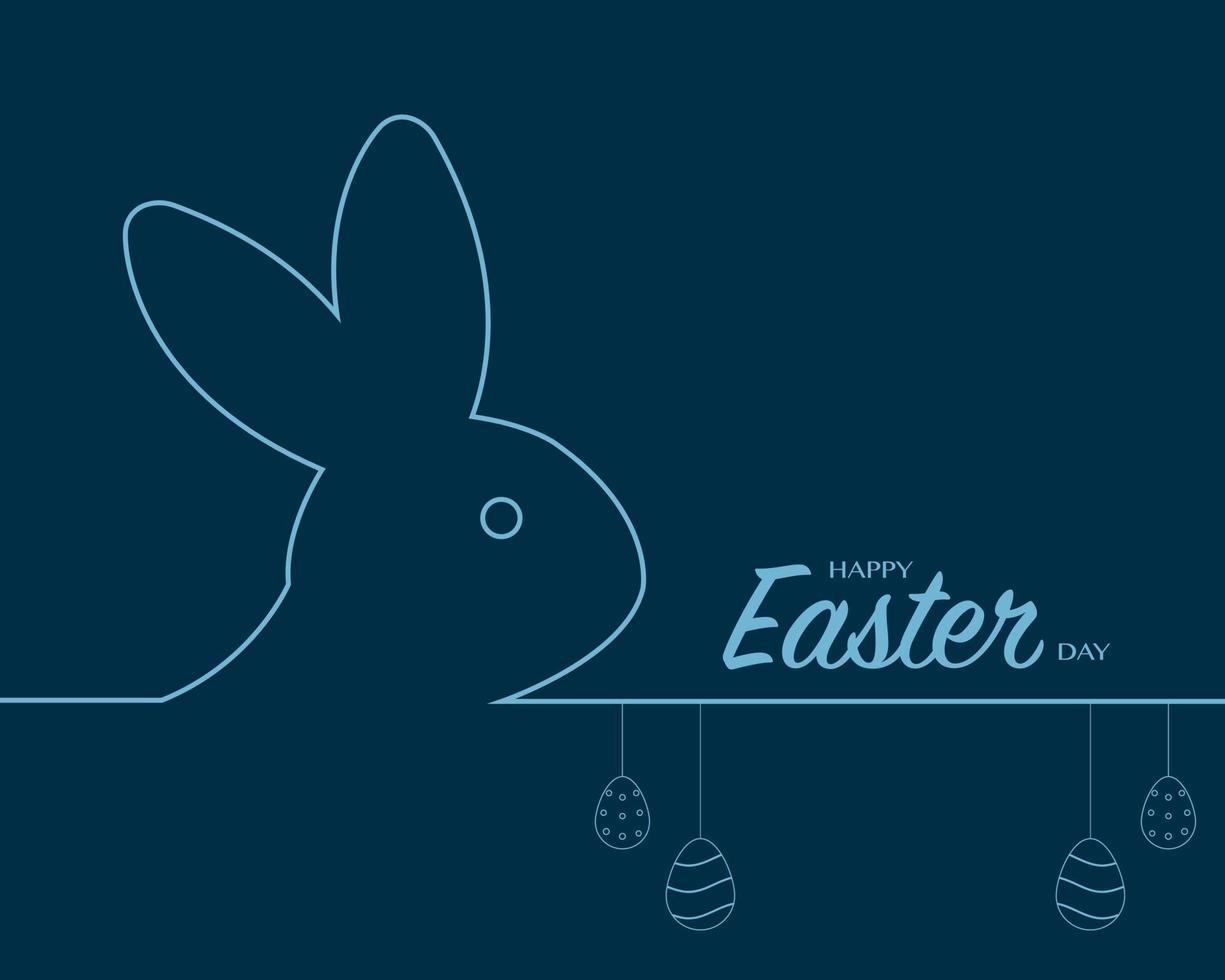 Happy Easter Day Simple Bunny vector