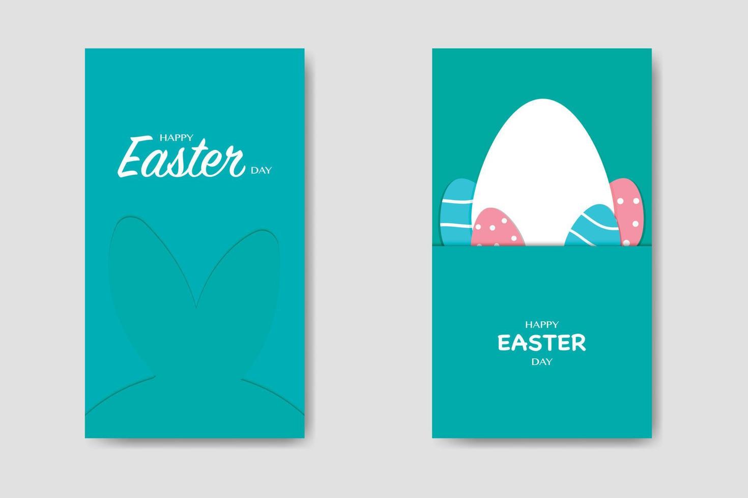 Happy Easter Day Simple Template Bundle vector