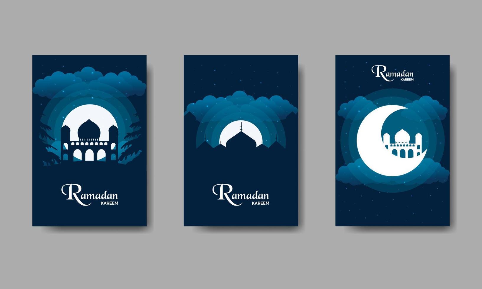 Ramadan Kareem Flat Template Bundle vector