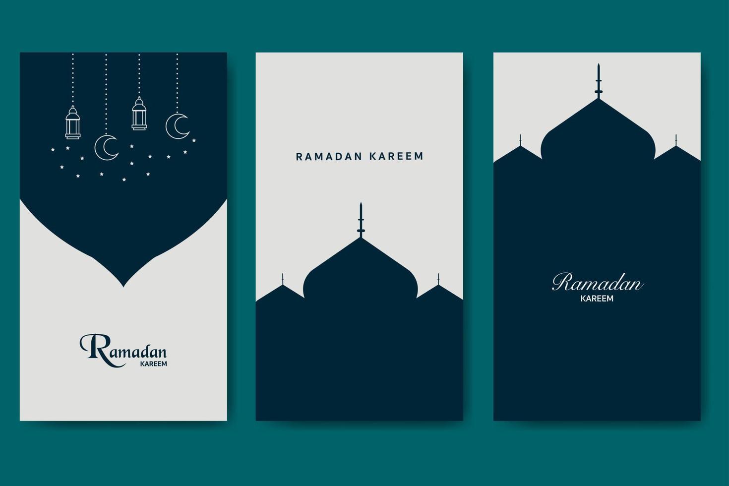 ramadan kareem plantilla paquete plano vector