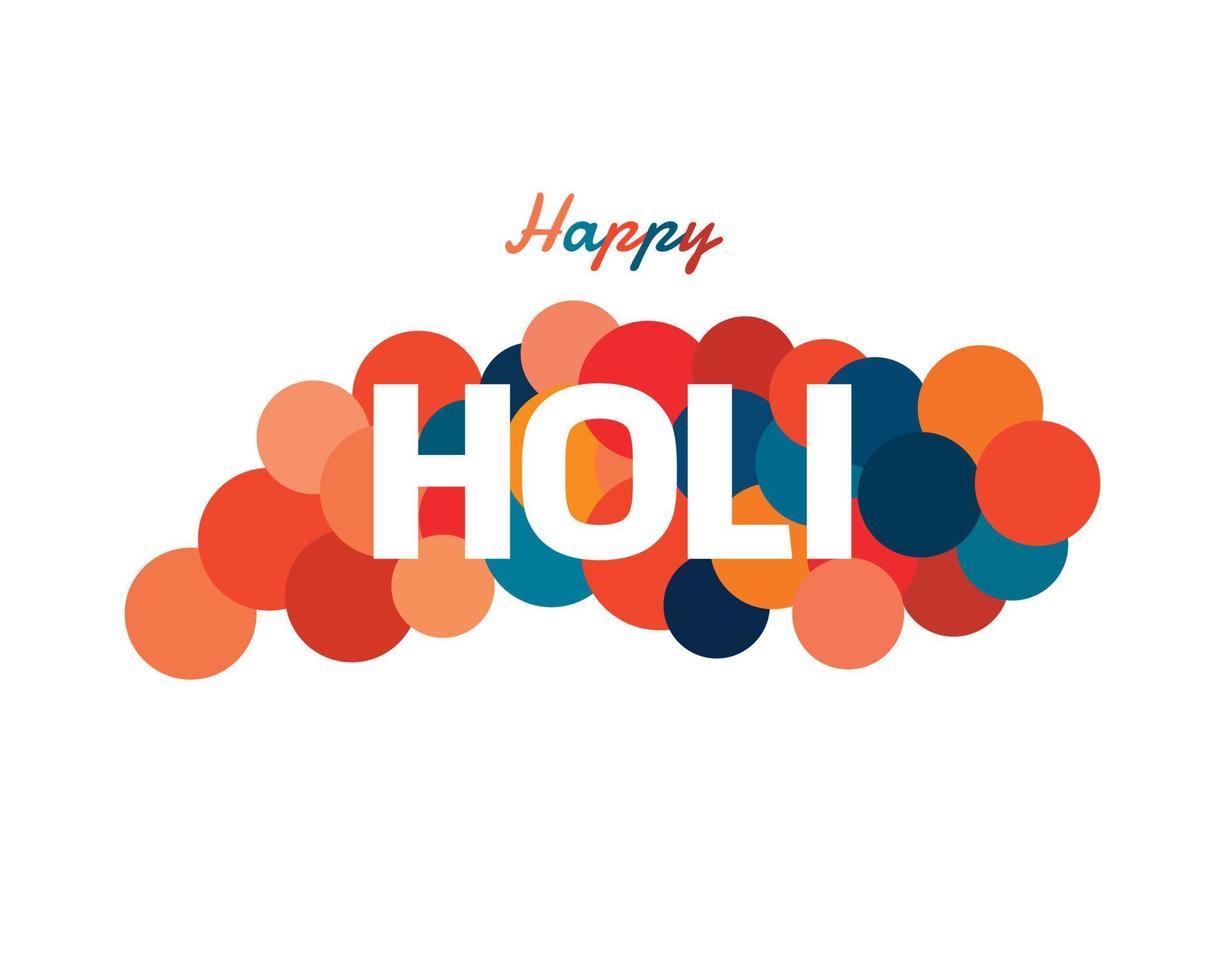 feliz holi plano con círculo colorido vector