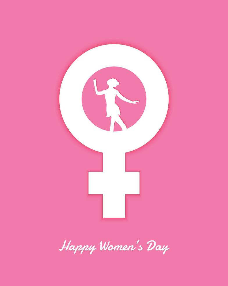 Happy Women's Day Symbol With Ballerina vector