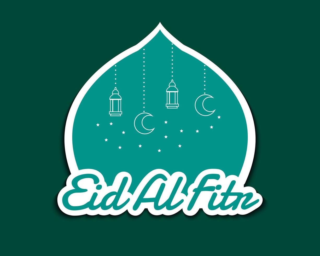 Eid Al Fitr Flat Template vector