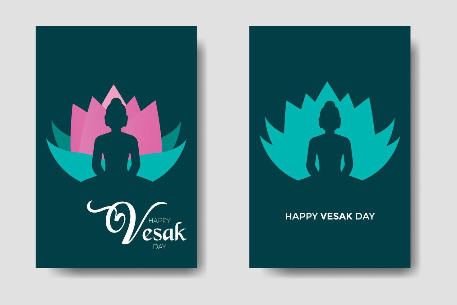 plantilla de paquete de feliz día de vesak plana vector