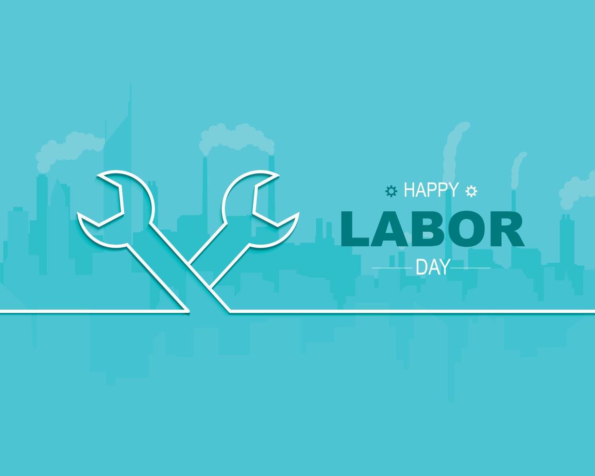 Happy Labor Day With City Landscape vector