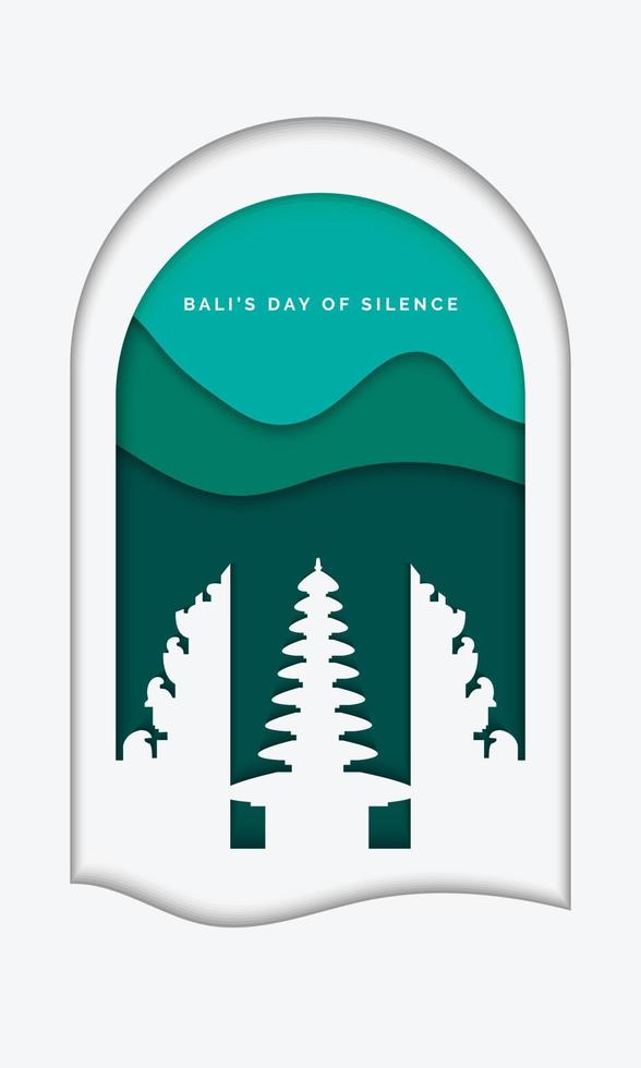 Nyepi Greeting In Paper Style vector