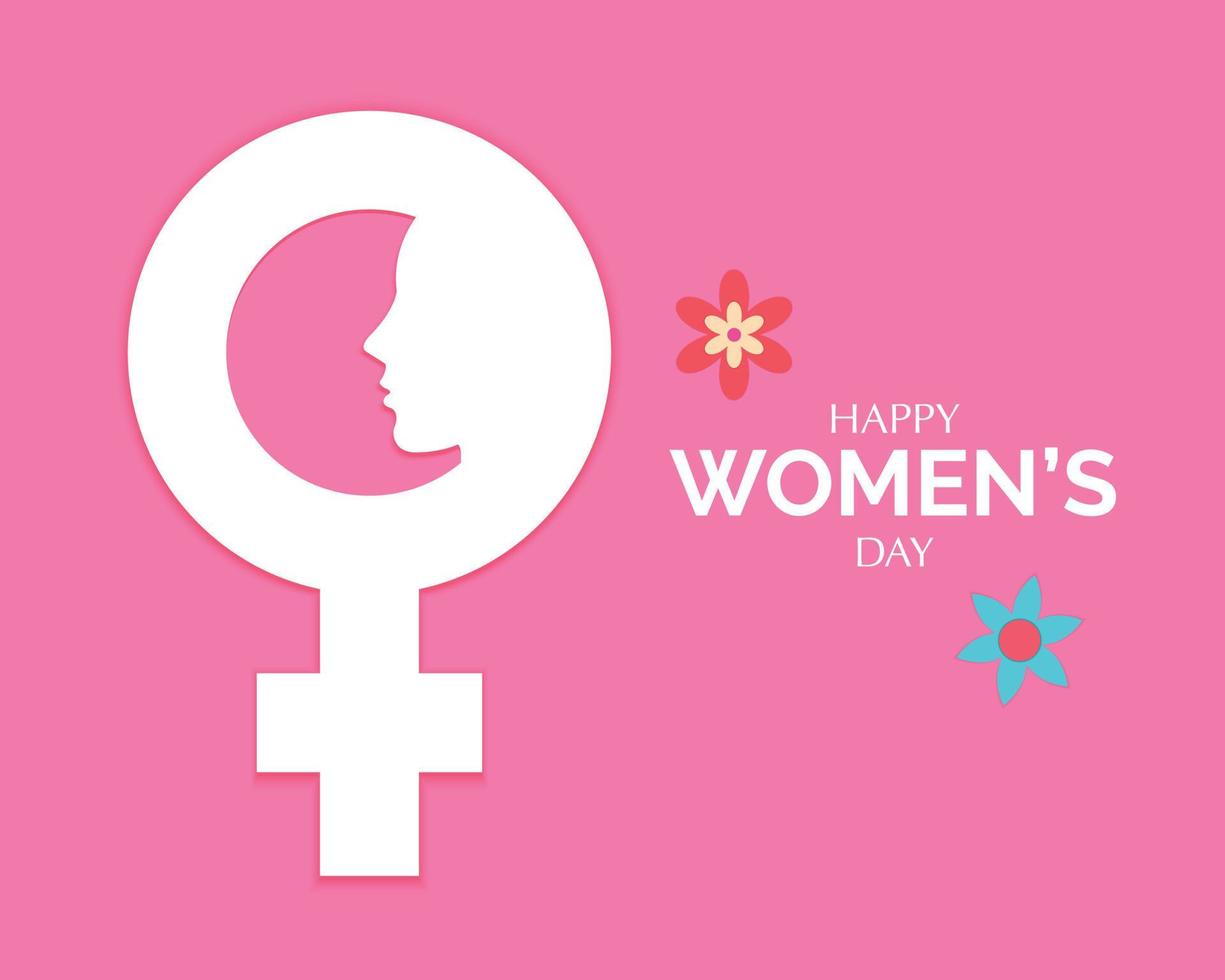 Happy Women's Day With Women Face vector