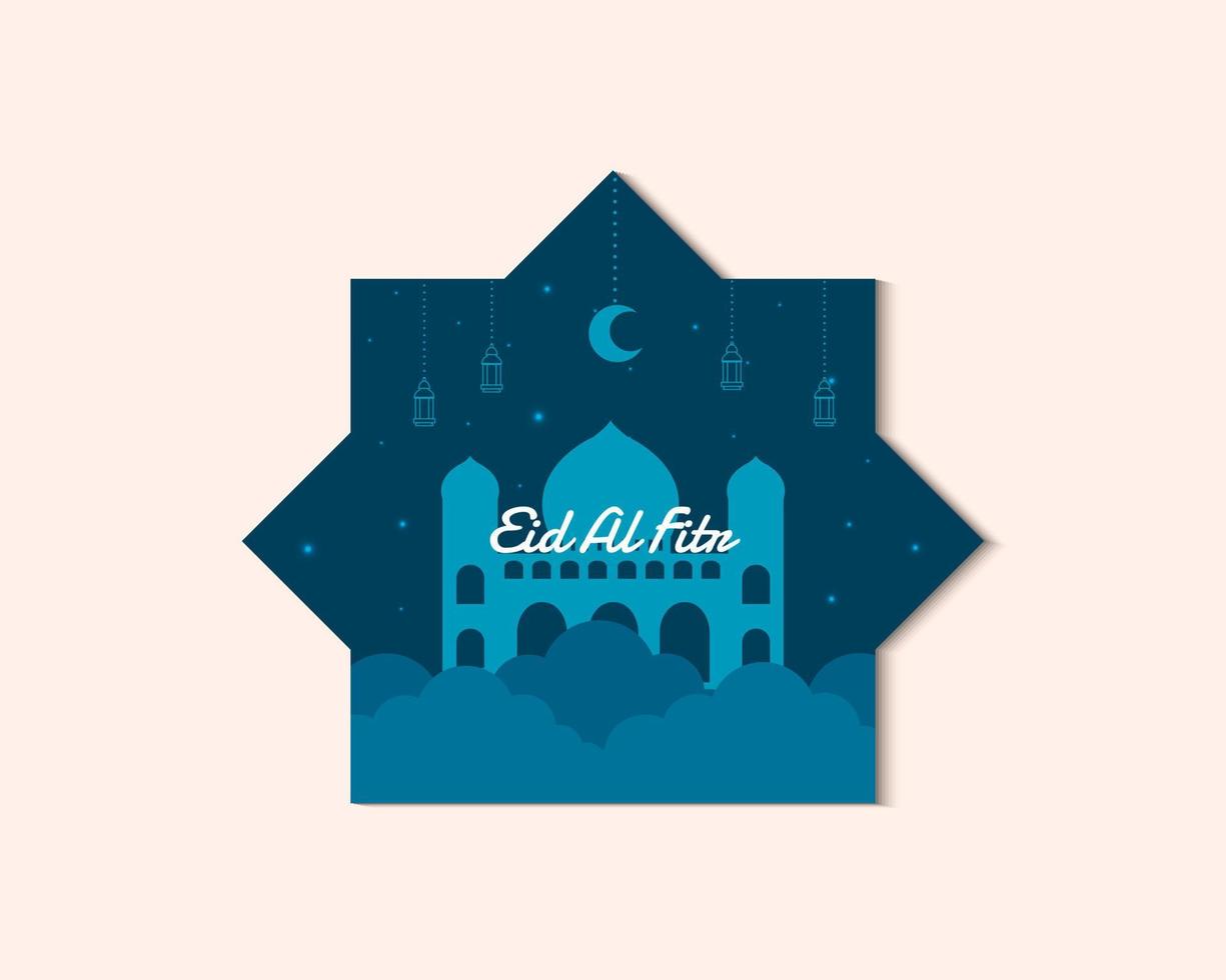 Eid Al Fitr Flat Illustration vector