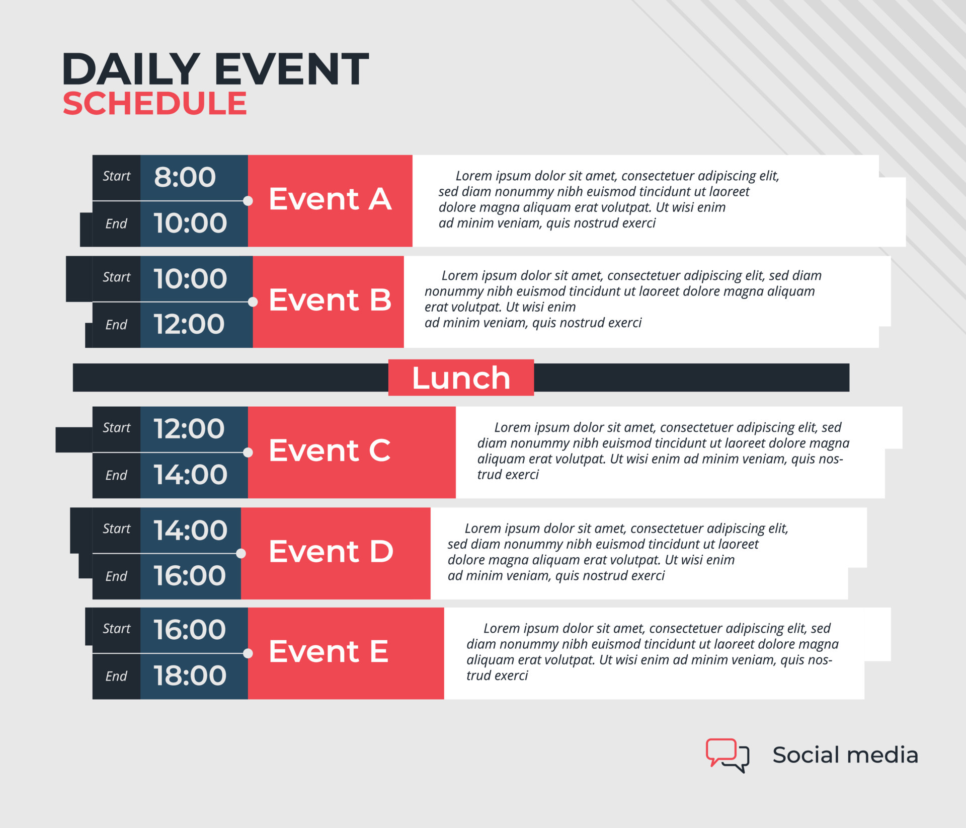 Upcoming Daily Event Schedule Flyer Poster Template 7076269 Vector Art 