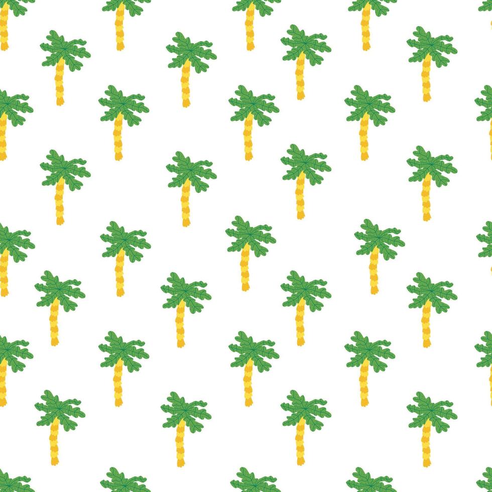tropical Palm tree cute summer exotic seamless vector pattern texture.