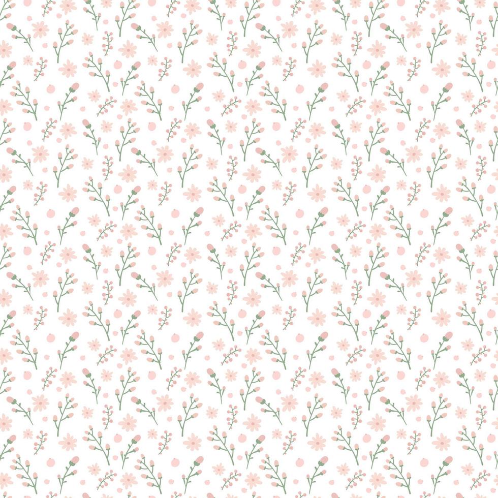 Floral pattern. gentlle tiny flowers on white background. Printing with small pink flowers. Ditsy print. Delicate elegant flower  template for fashionable printers vector