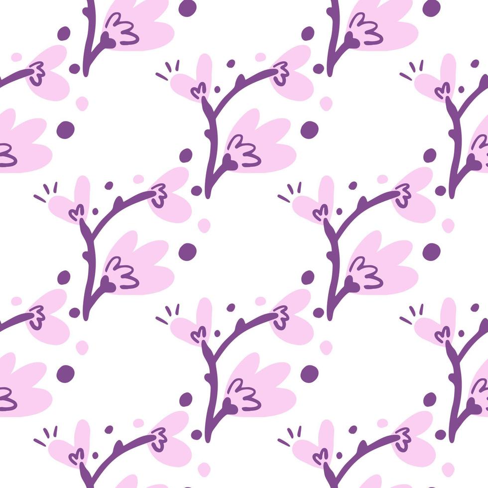 Abstract flowers seamless pattern. vector