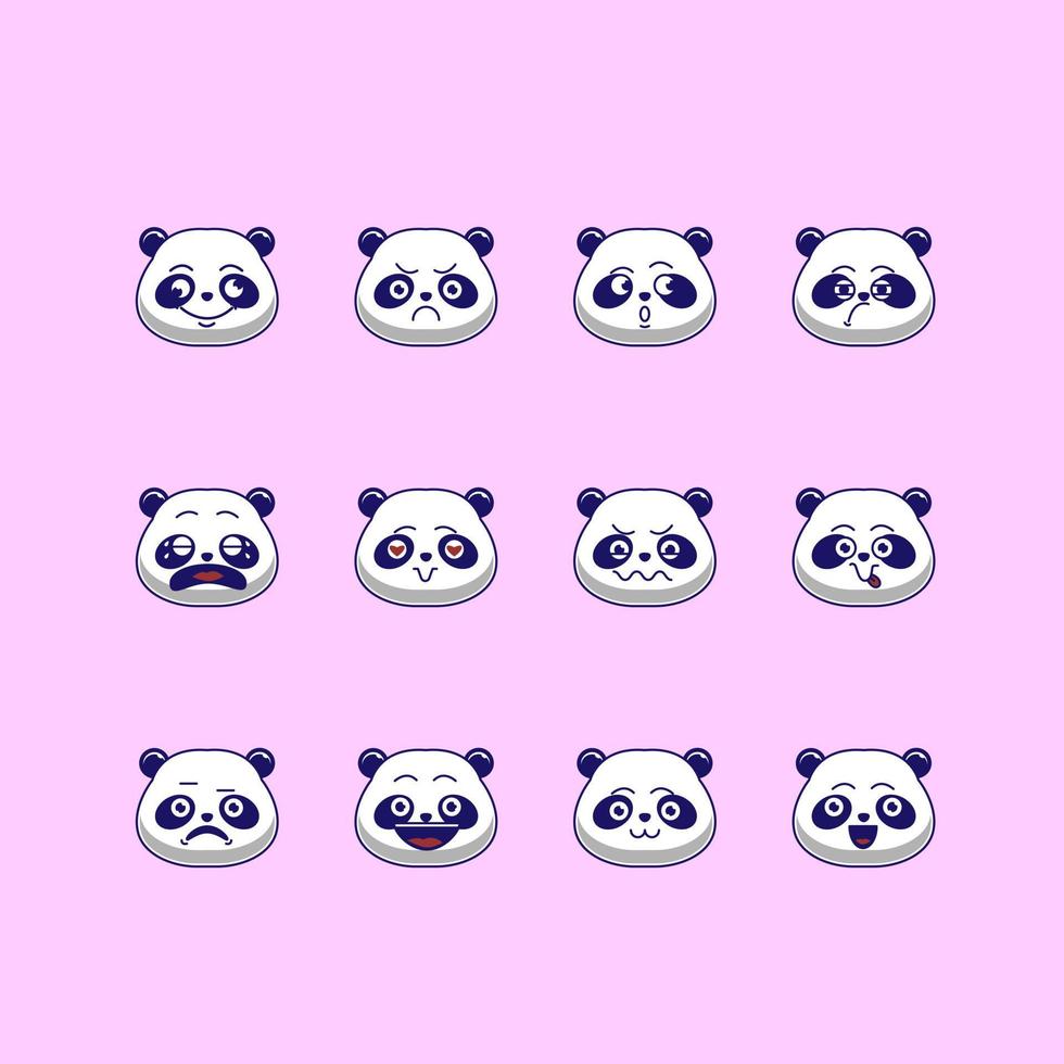 Emoticon de panda lindo vector